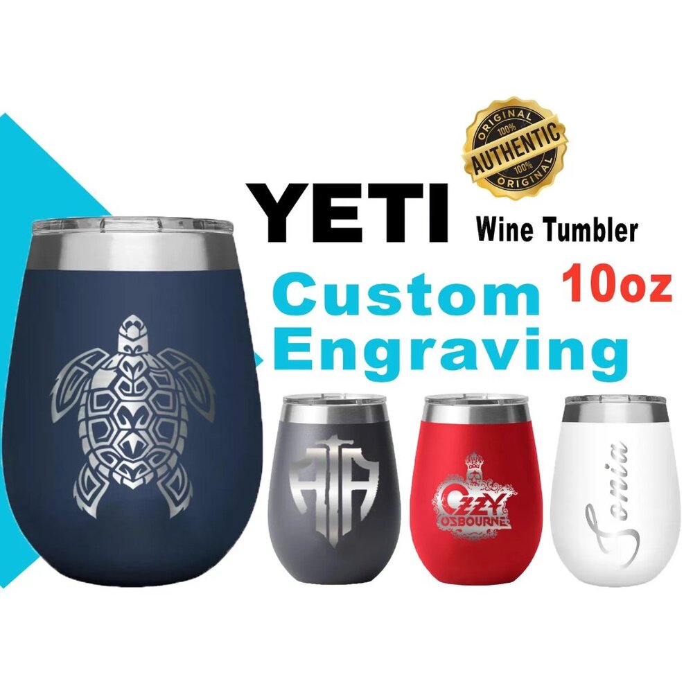 10oz YETI Rambler Wine Tumbler | Personalized Stainless Steel with MagSlider Lid